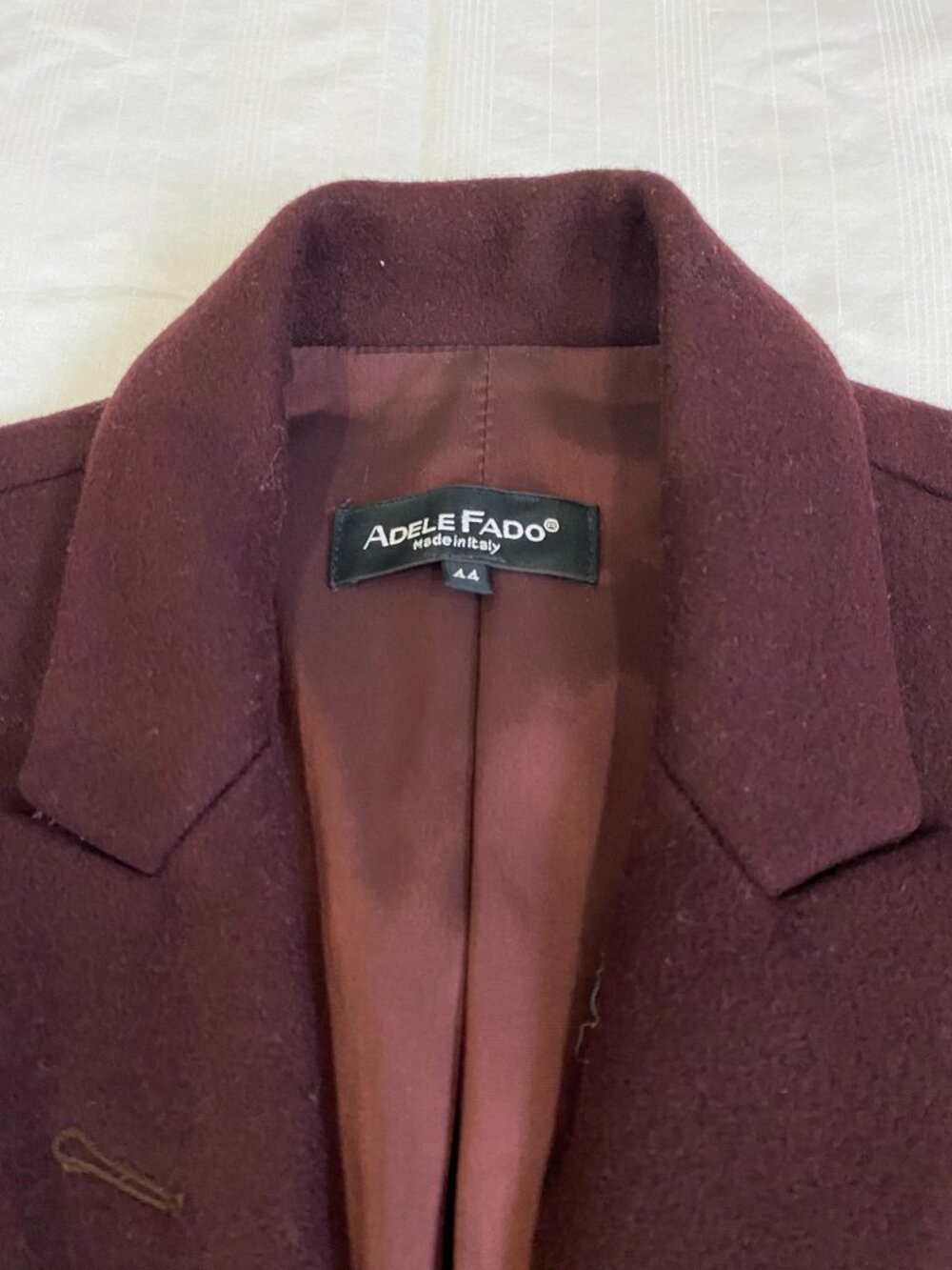 Adele Fado vintage women's burgundy coat 44 - Picture 2 of 9